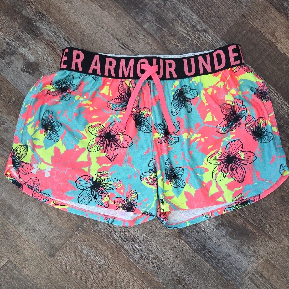 Under Armour Women's Neon Floral Athletic Shorts